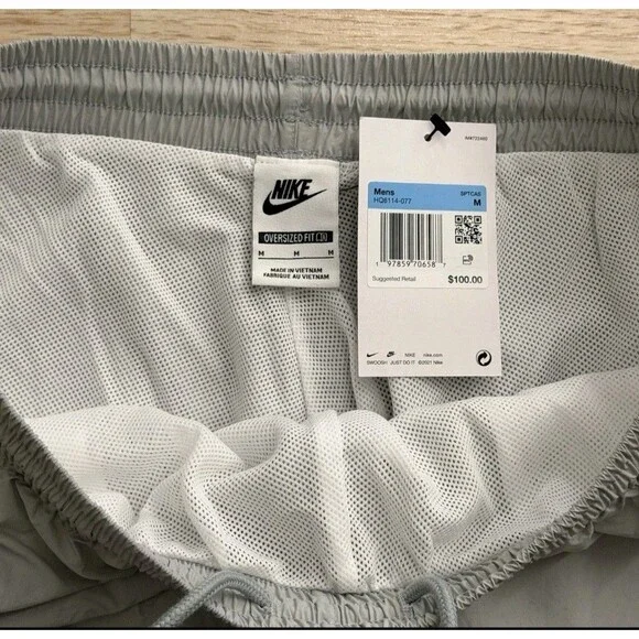 Size M - Nike Club Oversized Woven Track Pants Grey HQ6114-077 (Brand New)
